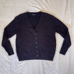 Brandy Melville Cable Knit Cardigan - Navy